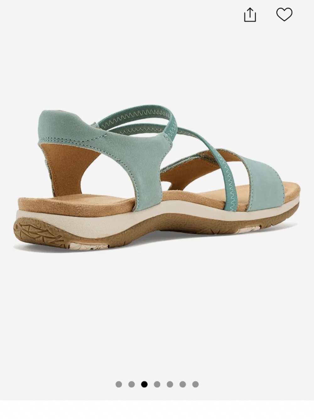 NWT Rockport Shevon Sandal Light Blue Soft Leather Double Adjustable Straps 9W - Picture 6 of 16
